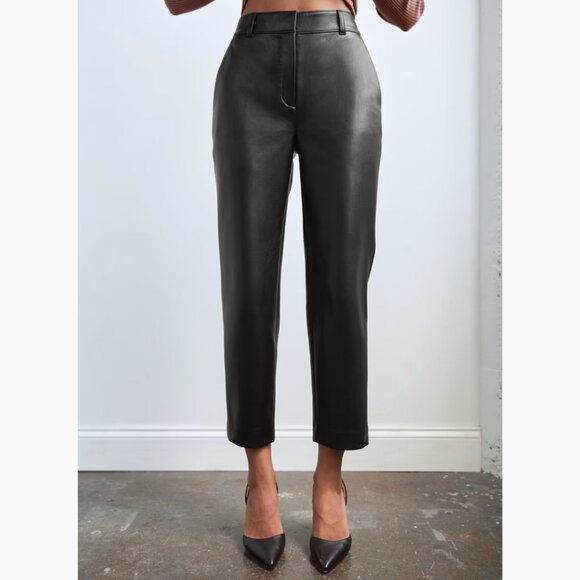 Aritzia Babaton Command Cropped Pant | Black Vegan Leather | Size 12/L - Picture 6 of 15